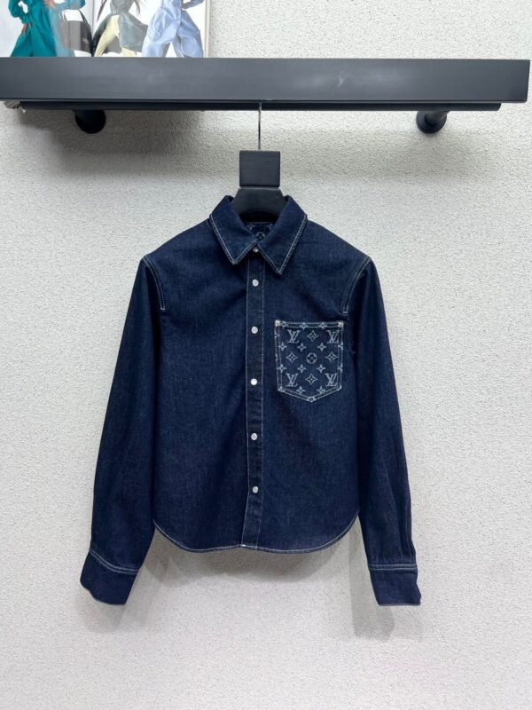 Louis Vuitton denim shirt vintage craftsmanship high quality shirt