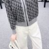 DIOR 2025 new lapel jacquard knitted cardigan wool yarn weaving