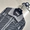 DIOR 2025 new lapel jacquard knitted cardigan wool yarn weaving