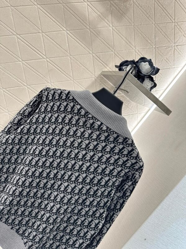 DIOR 2025 new lapel jacquard knitted cardigan wool yarn weaving