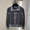 DIOR 2025 new lapel jacquard knitted cardigan wool yarn weaving