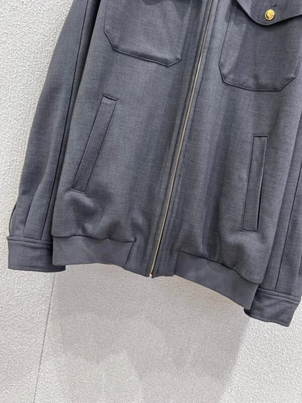 miumiu autumn new style stand collar patch embroidered zipper jacket coat embroidered logo high quality