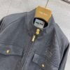 miumiu autumn new style stand collar patch embroidered zipper jacket coat embroidered logo high quality