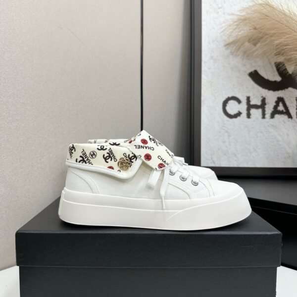 CHANEL 2025 Newest High-Top Casual Denim Canvas Shoes
