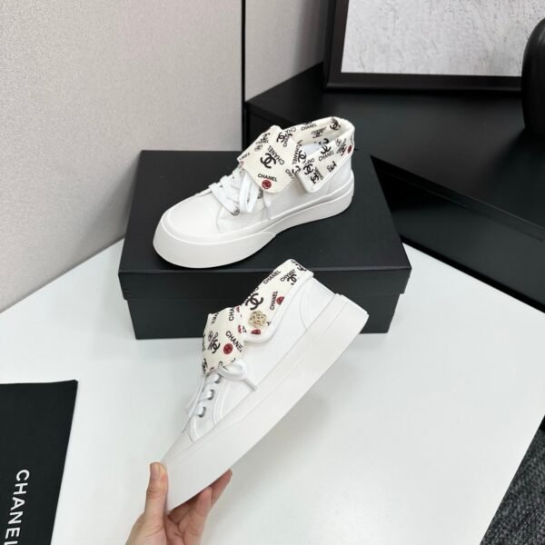 CHANEL 2025 Newest High-Top Casual Denim Canvas Shoes