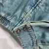 Loewe leather collar denim jacket quality clothing jacket