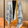Hermes velvet long scarf high-end double-sided same color scarf 65x185cm