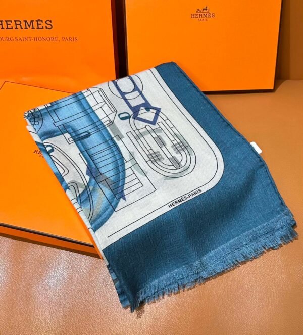 Hermes velvet long scarf high-end double-sided same color scarf 65x185cm
