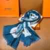 Hermes velvet long scarf high-end double-sided same color scarf 65x185cm