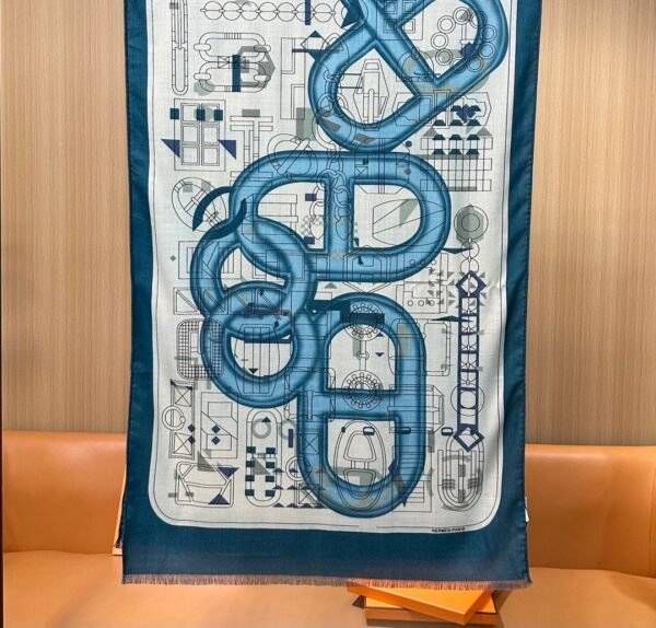 Hermes velvet long scarf high-end double-sided same color scarf 65x185cm