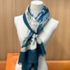 Hermes velvet long scarf high-end double-sided same color scarf 65x185cm