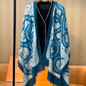 Hermes velvet long scarf high-end double-sided same color scarf 65x185cm
