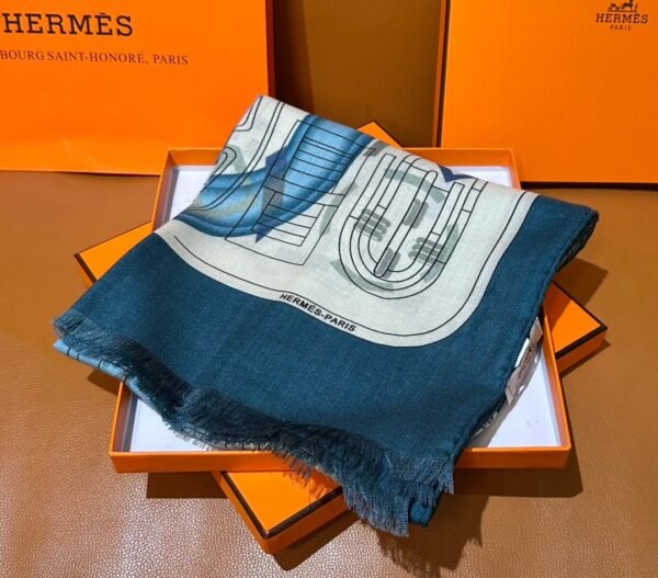 Hermes velvet long scarf high-end double-sided same color scarf 65x185cm