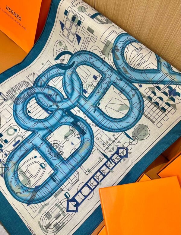 Hermes velvet long scarf high-end double-sided same color scarf 65x185cm