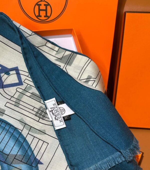 Hermes velvet long scarf high-end double-sided same color scarf 65x185cm