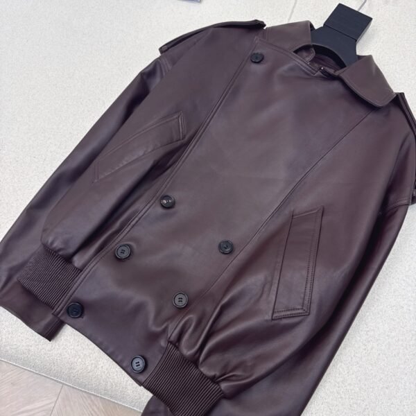 Loewe autumn and winter new retro modern fashionable jacket leather material 100% lambskin