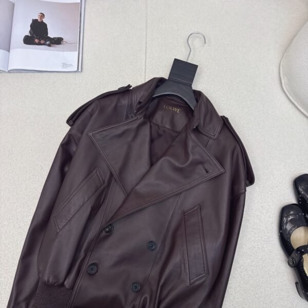 Loewe autumn and winter new retro modern fashionable jacket leather material 100% lambskin