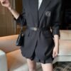 Loewe Embroidered Logo Belt Blazer Premium Outerwear