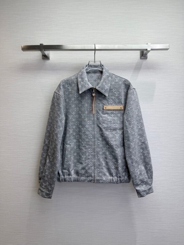 Louis Vuitton new denim jacket coat old flower jacquard fabric