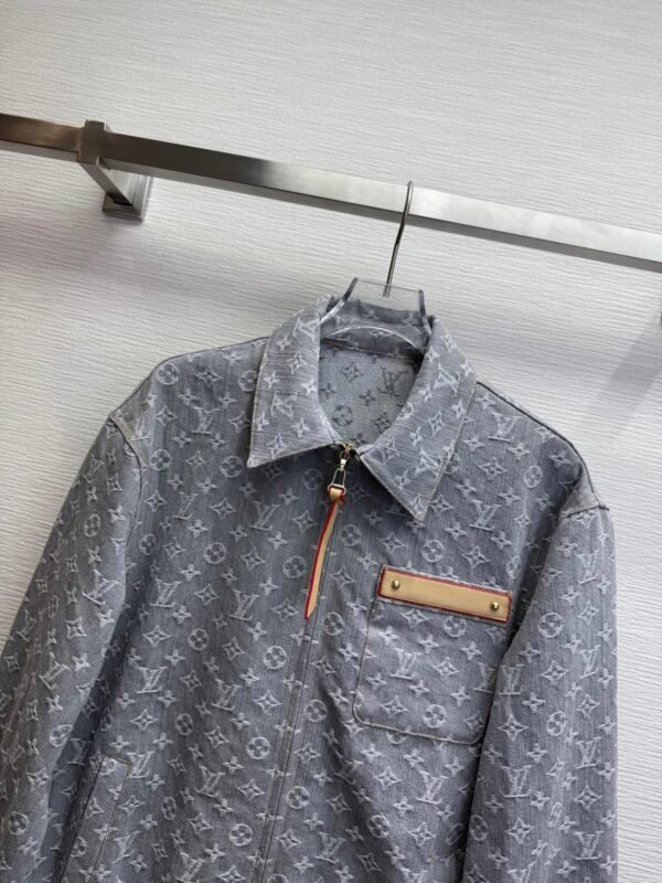 Louis Vuitton new denim jacket coat old flower jacquard fabric