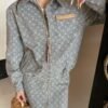 Louis Vuitton new denim jacket coat old flower jacquard fabric