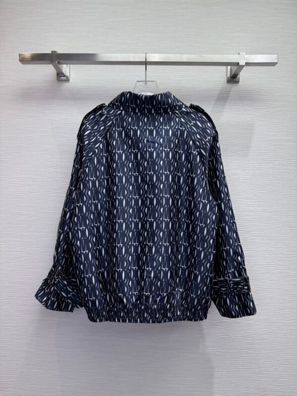 DIOR New short trench coat with patterned jacquard fabric decoration