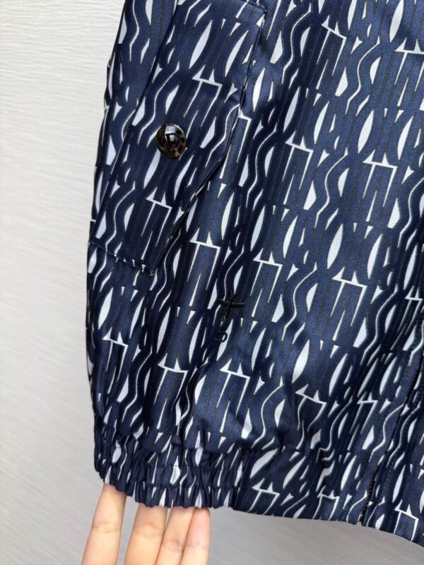 DIOR New short trench coat with patterned jacquard fabric decoration