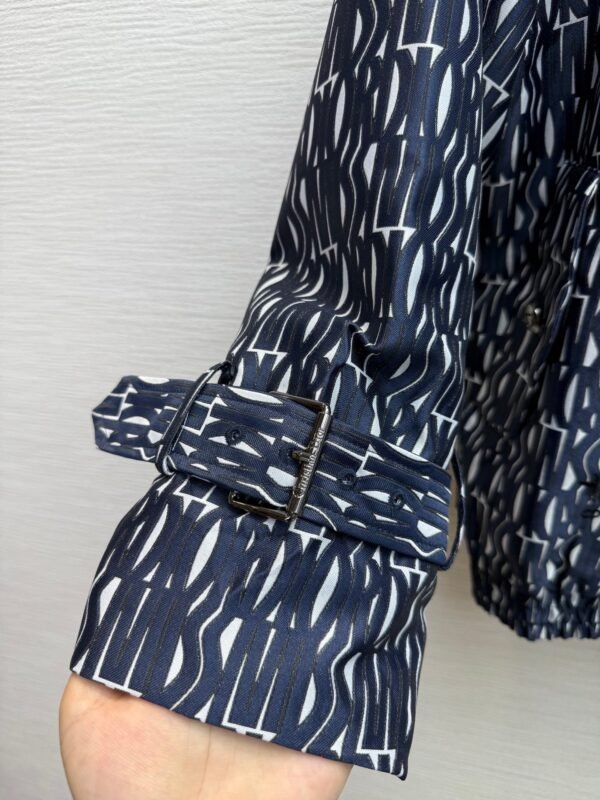 DIOR New short trench coat with patterned jacquard fabric decoration