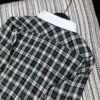 Celine 2025 Early Autumn Plaid Lapel Embroidered Shirt High Quality Clothes