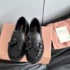 miumiu 2025 new tassel retro thick-soled loafers high-end version