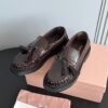 miumiu 2025 new tassel retro thick-soled loafers high-end version