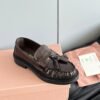 miumiu 2025 new tassel retro thick-soled loafers high-end version