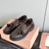 miumiu 2025 new tassel retro thick-soled loafers high-end version