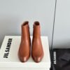 JIL SANDER New side zipper round toe ankle boots Chelsea granny boots Calfskin leather premium version 3.5cm higher inside