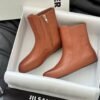 JIL SANDER New side zipper round toe ankle boots Chelsea granny boots Calfskin leather premium version 3.5cm higher inside