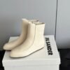 JIL SANDER New side zipper round toe ankle boots Chelsea granny boots Calfskin leather premium version 3.5cm higher inside
