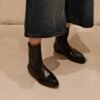 JIL SANDER New side zipper round toe ankle boots Chelsea granny boots Calfskin leather premium version 3.5cm higher inside