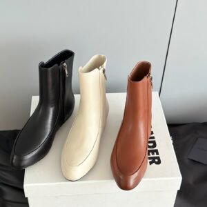 i1756736339971_5532_0_0.jpg JIL SANDER New side zipper round toe ankle boots Chelsea granny boots Calfskin leather premium version 3.5cm higher inside