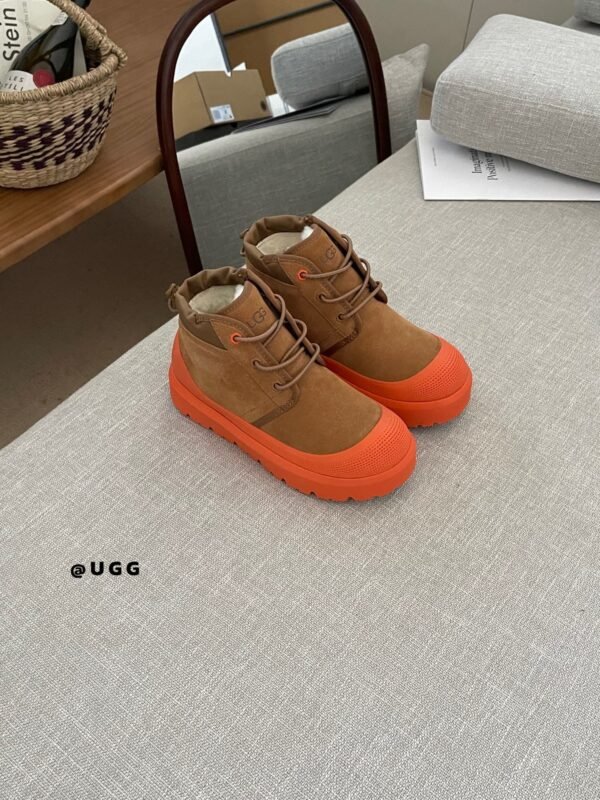 UGG New Winter Thick-Soled Lace-Up Boots with Colorful Shell Upper and Wool Lining