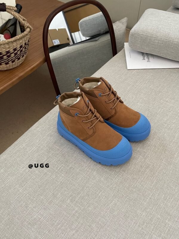 UGG New Winter Thick-Soled Lace-Up Boots with Colorful Shell Upper and Wool Lining