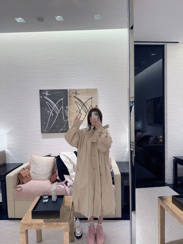 Chanel Khaki Long Trench Coat 1:1 Version High Quality Autumn and Winter Trench Coat