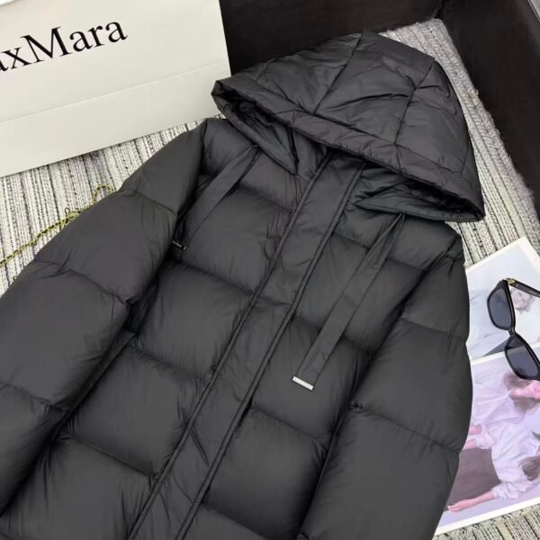 MaxMara new hooded long down jacket 90% white goose down filling high-end quality