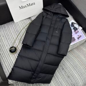 MaxMara new hooded long down jacket 90% white goose down filling high-end quality