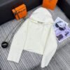 Hermès 2025 Autumn and Winter Series Hooded Double-faced Cashmere Short Jacket Double-faced Cashmere High-end Quality 1:1