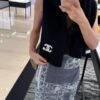 CHANEL knitted wool blend hat and scarf set