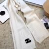CHANEL knitted wool blend hat and scarf set