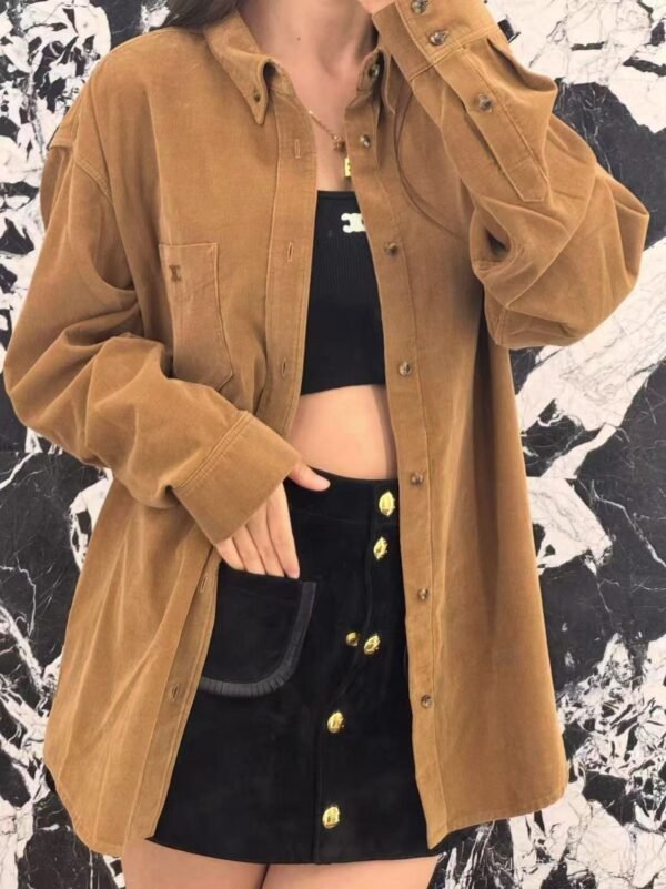 Celine corduroy shirt with loose fit design, high-quality clothing