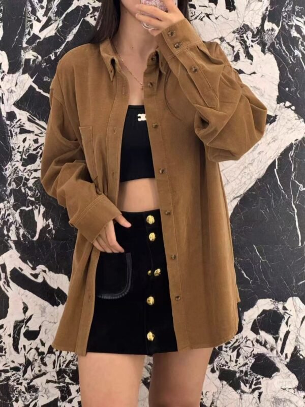 Celine corduroy shirt with loose fit design, high-quality clothing