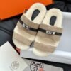 Hermès autumn and winter new Kelly fur slippers lining wool material high-end version