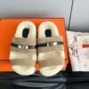 Hermès autumn and winter new Kelly fur slippers lining wool material high-end version
